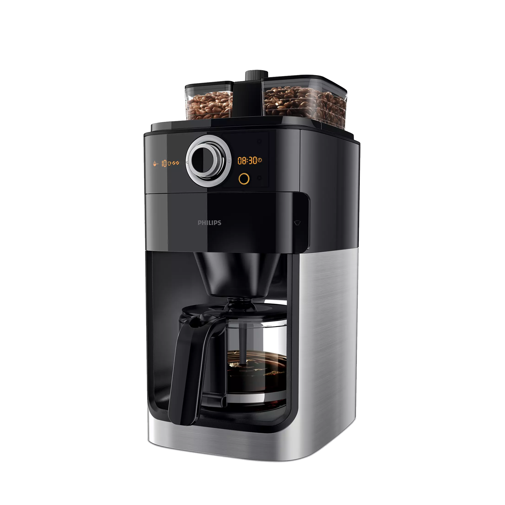 Philips 1.2L Grind &amp; Brew Coffee Maker - Black/Silver