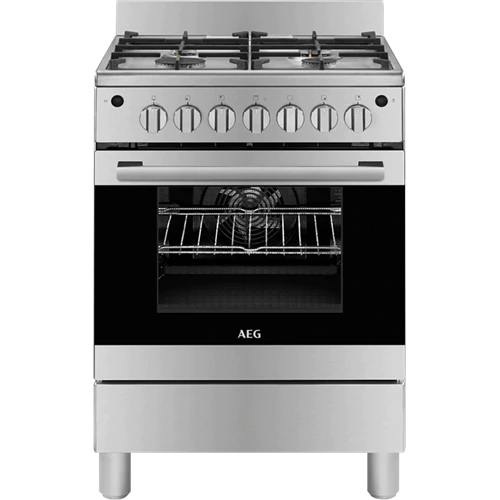 AEG 60cm Multifunction Gas Oven With 4 Burner Gas Hob Stainless Steel Expert Stores